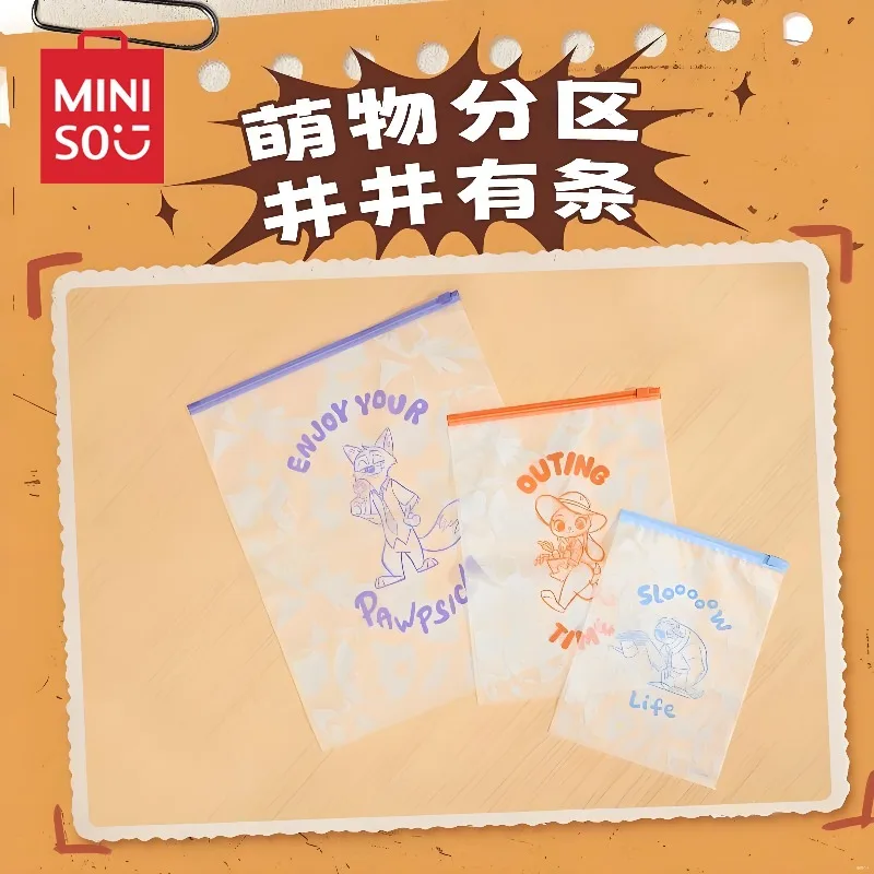 

MINISO Zootopia Storage Bag Judy Nick Cartoon Waterproof Cosmetics Clothing Toothbrush Classification Storage Travel Zipper Bag