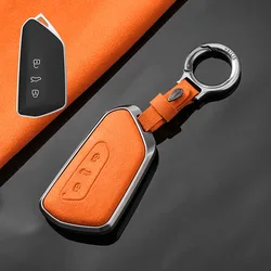 Aluminum Alloy Faux Fur For VW Volkswagen Golf 8 MK8 ID.3 ID.4 Cupra Leon MK4 Formentor Tarraco Remote Car Key Case Cover Fob