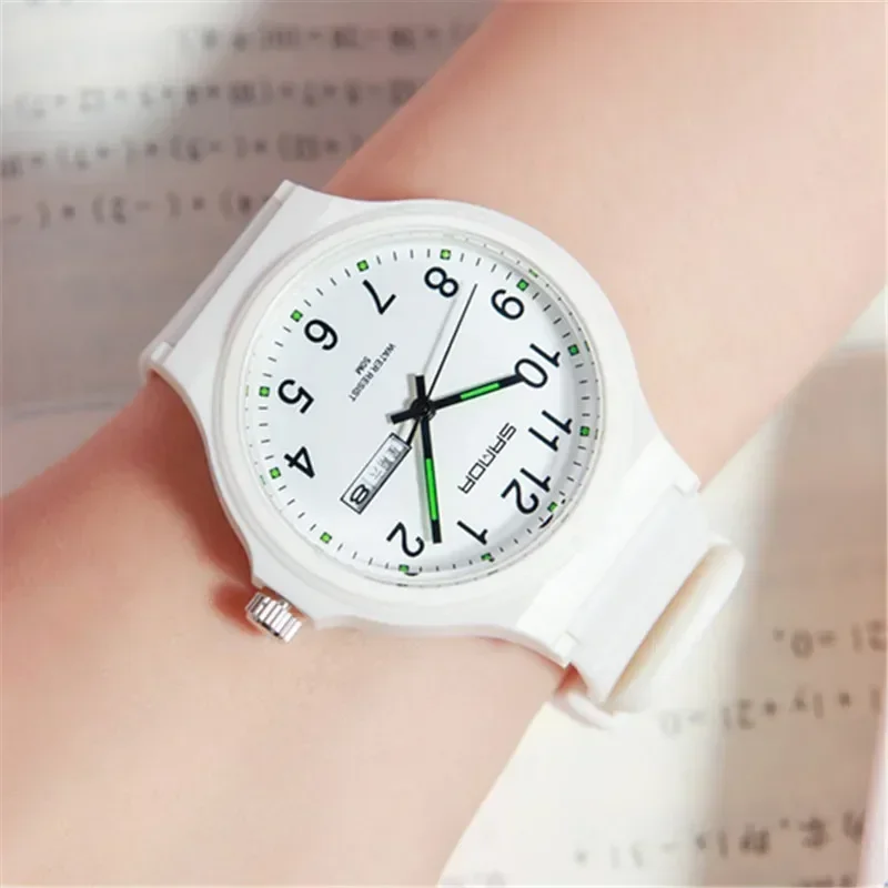 SANDA Fashion Lovers Watch Women Men Quartz Waterproof Week Date School Boys Girls Matching Wristwatch Christmas Gift I9072