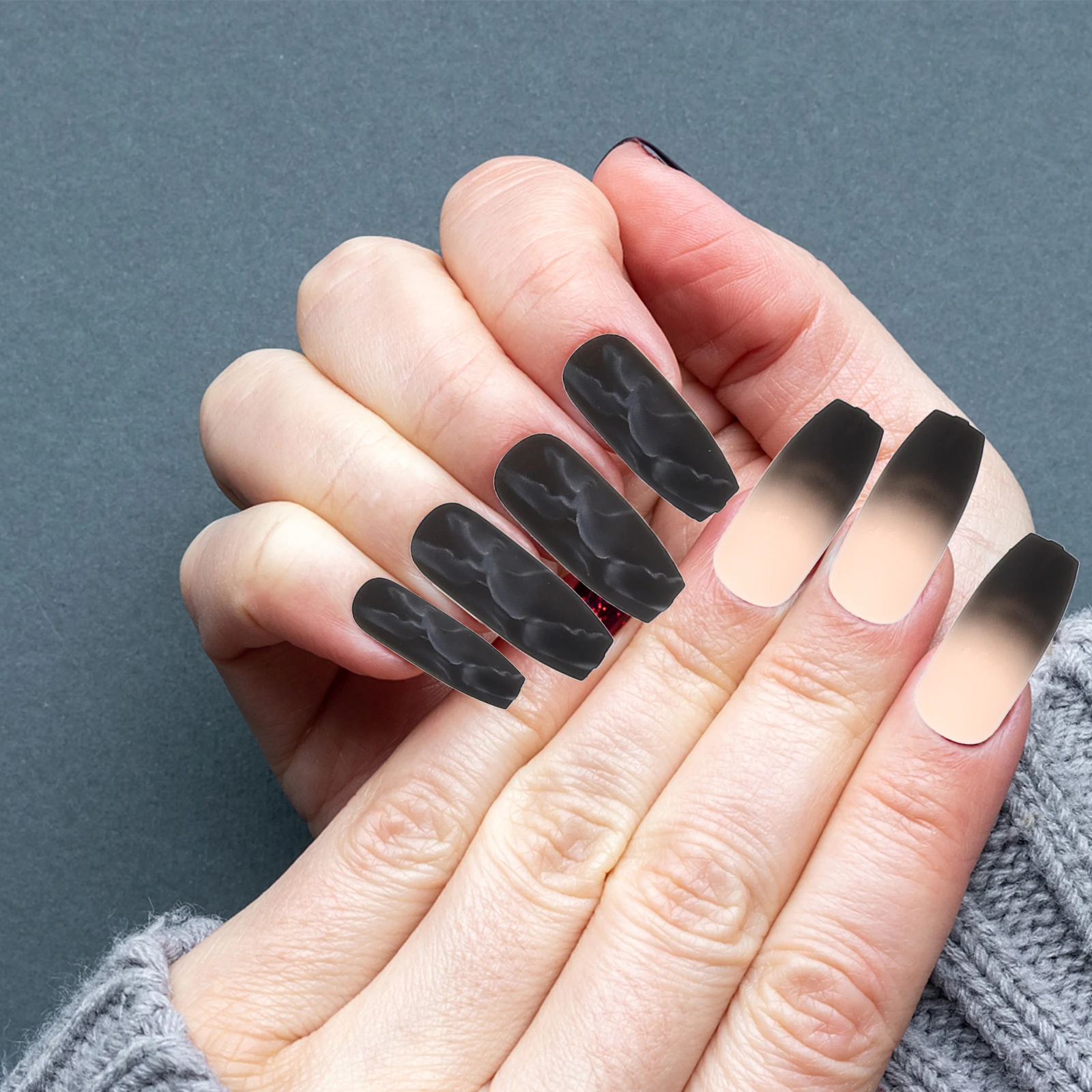 

Fake Nail Art Patch Supplies DIY Manicure Supply Detachable Press on Nails Abs Stickers Halloween False for Women Glue
