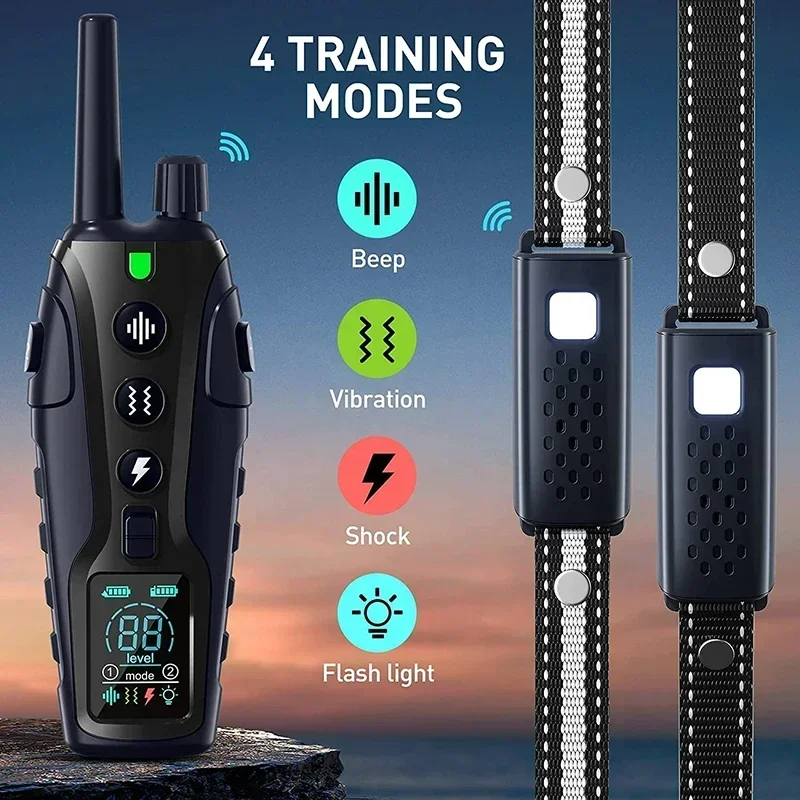 1000m Smart Dog Training Collar with Remote Electric Shocker Suitable for Preventing Dog Barking Pet Behavior Training Supplies