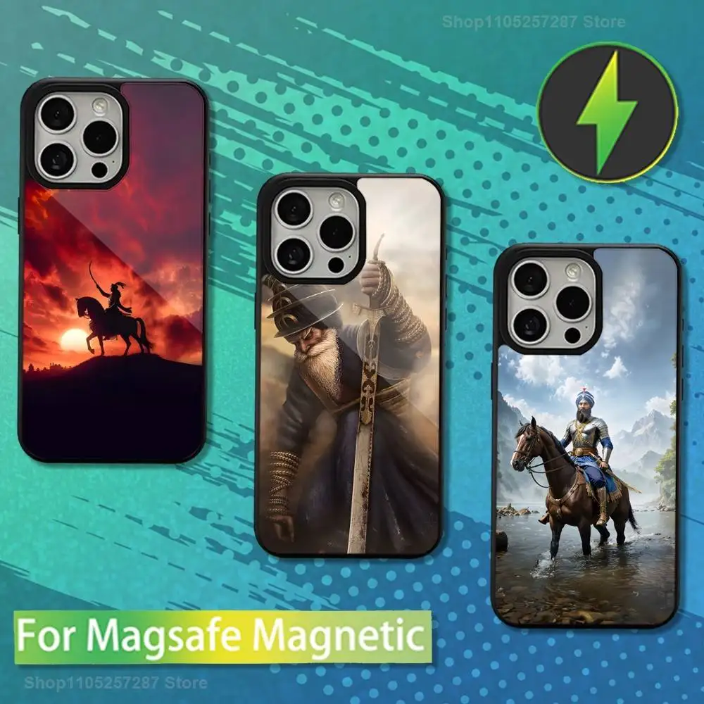 

Sikh Warrior N-Nihang Singh Phone Case For iPhone Mini,13,15,Pro,Max,For Magsafe,17,14,Plus,12,11,16,Magnetic Wireless Charging