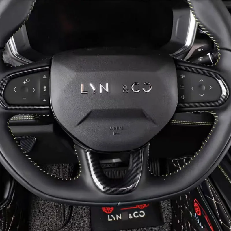 Lynk Co 01 05 Car Steering Wheel Label Carbon Fiber Steering Wheel Car Accessories Interior