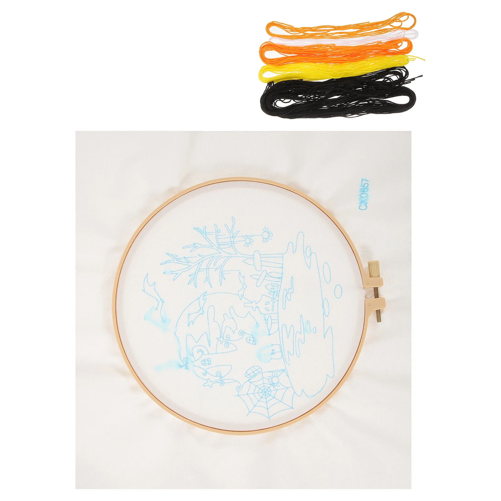 

1 set Pumpkin Bat Cross Stitch Kits 20cm DIY Embroidery Beginners Adults Halloween Wall Supplies