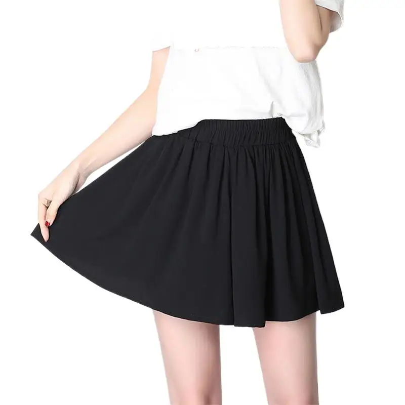 

2024 Summer Women Chiffon Shorts Skirts Elastic Waist Loose plus size Shorts Girl Sweet Shorts Korean Students pants ropa mujer