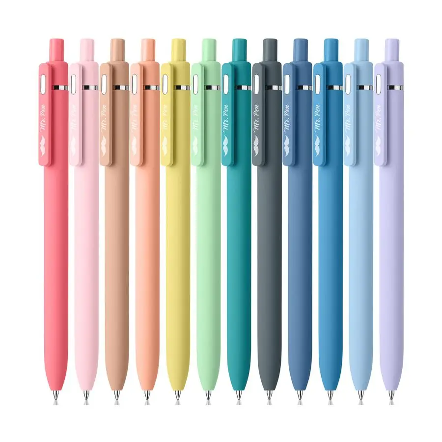 

Retractable Cute Gel Pens for Journaling, 12 Pack, Assorted Color, 0.7 mm, Pastel Barrels, Smooth Writing Aesthetic Pens for Wom