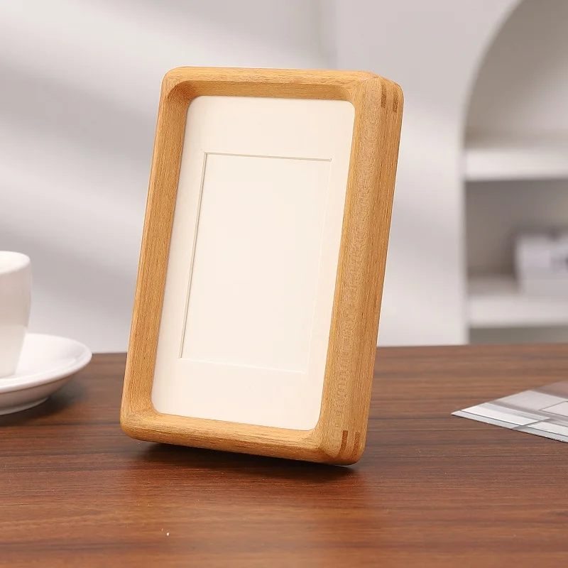 Solid Wood Black Walnut Photo Frame V Style Desktop Display Frame for Family Portraits Durable Picture Frame Home Decor