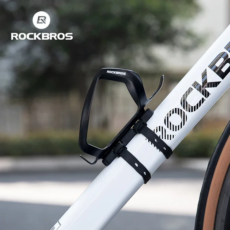 ROCKBROS-Adaptateur de montage de bouteille d'eau de vélo, bandage élastique en gel de silicone, sangle de bouteille, tige de dégager, cadre de fourche, accessoires de vélo