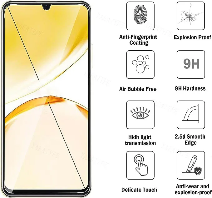 Voll deckglas für Realme Narzo n53 n55 60 50 50a 50i prime 30a 30i 30 pro Displays chutz folie aus gehärtetem Glas