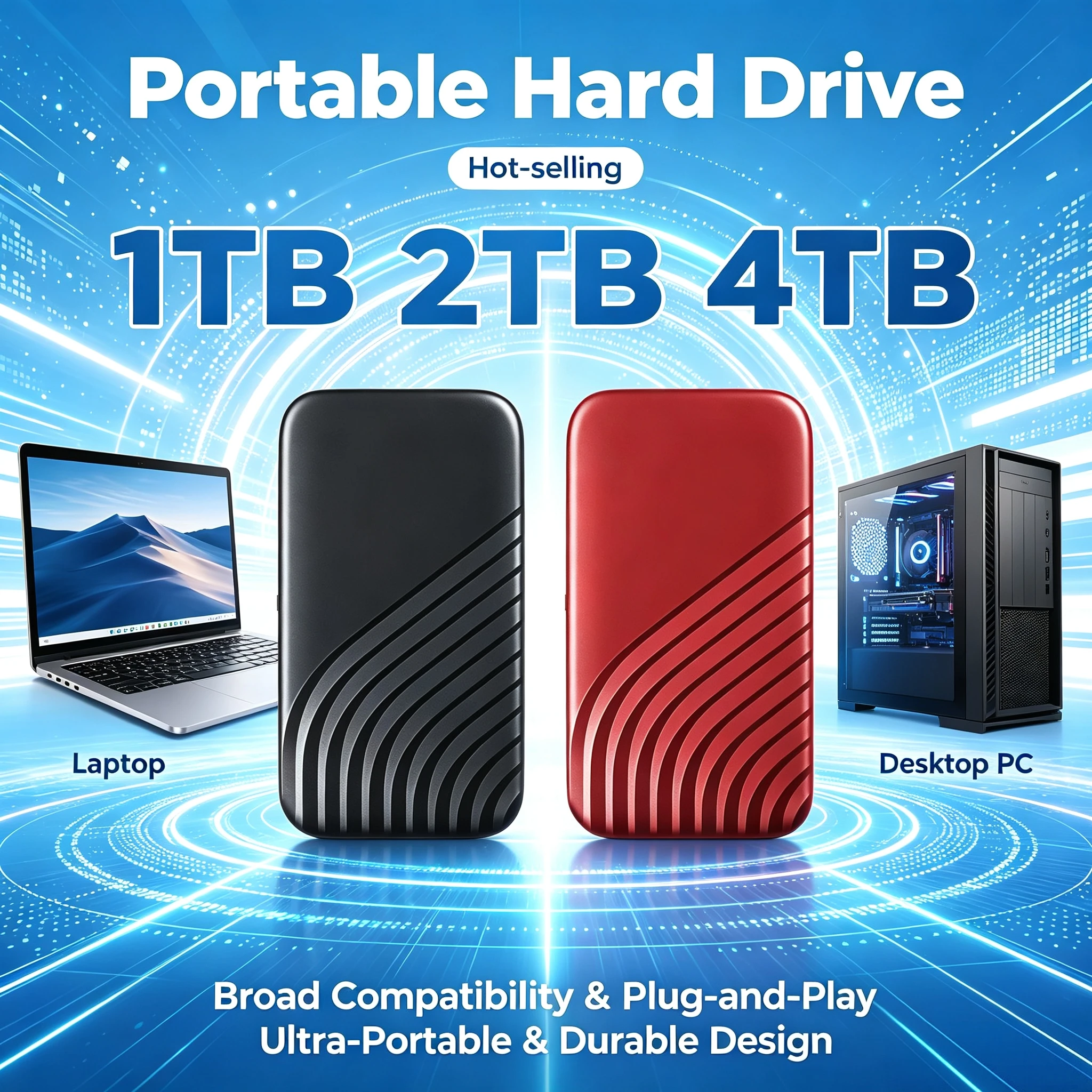 NEW Portable 2TB Authentic External SSD USB 31 Type C Quick Backup Hard Drive for Mac Laptop PC Phone Pro Max 4K Fast Storage