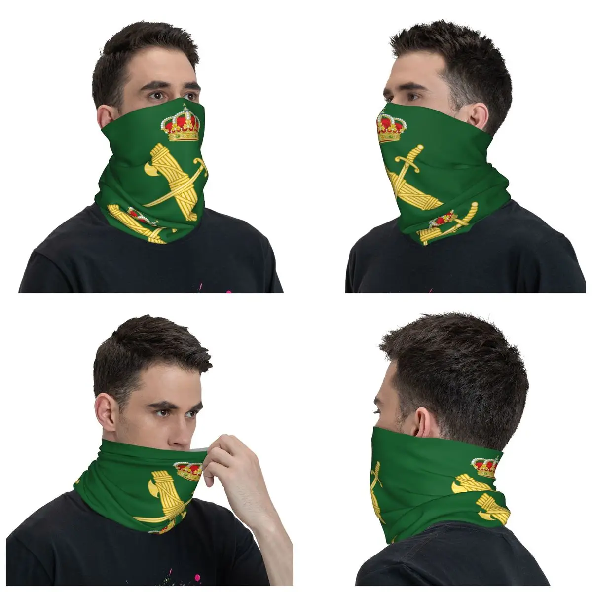 Emblem Of The Spanish Civil Guard Bandana Neck Warmer Women Men Winter Hiking Ski Scarf Gaiter Spanish Coat Of Arms Face Cover