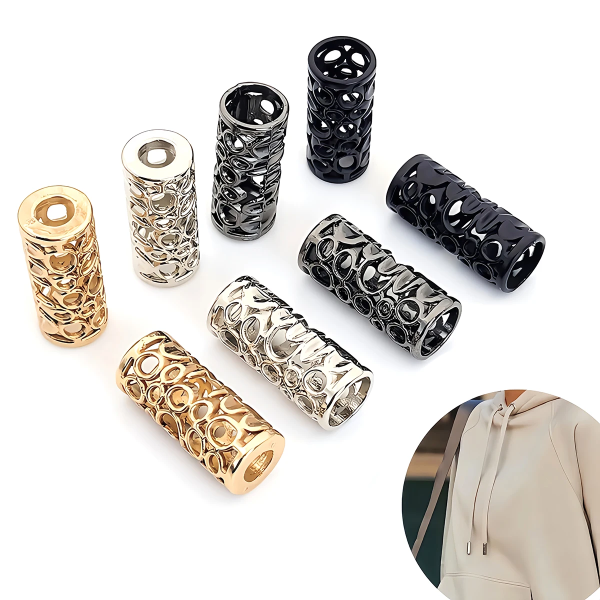 10/15Pcs Metall Schnalle Cord Lock Stopper Einstellen Verschluss Kleidung Hosen Schuhe Seil Ende Toggle Clip Taste Nicht-slip DIY Zubehör