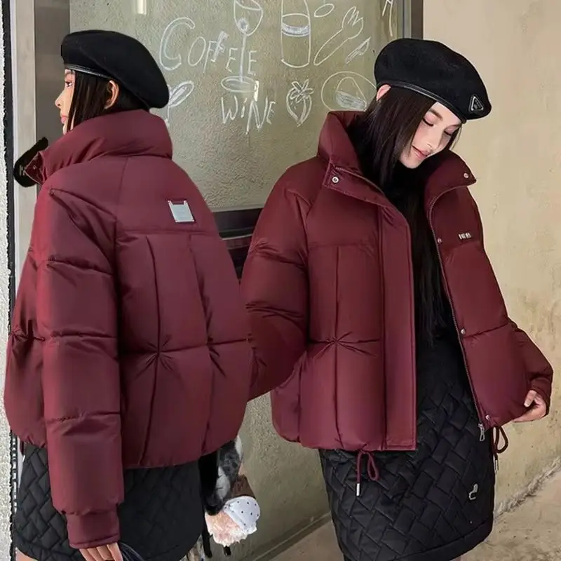 

Winter Parka Women Down Cotton Jackets Long Sleeve Casual Loose Stand-up Collar Thick Warm Cotton Padded Jacket Ladies Outwear