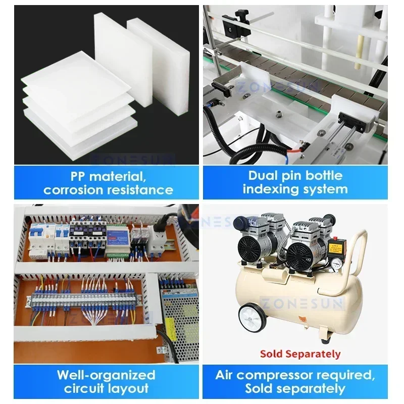 ZONESUN Prodotti Caustici Automatici Riempitrice di Liquidi Corrosivi Disinfettante Detergente Da Cucina Pesticidi Candeggina ZS-YTCR4A