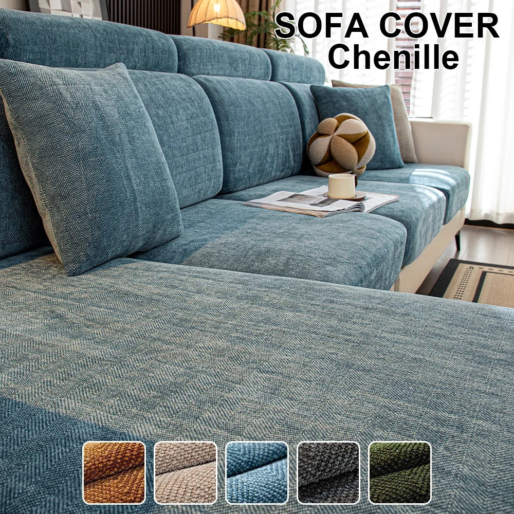 Luxury Thicken Chenille Sofa Cover Elastic Sofa Seat Cushion Covers Durable Couch Case Slipcover Living Room 1PC