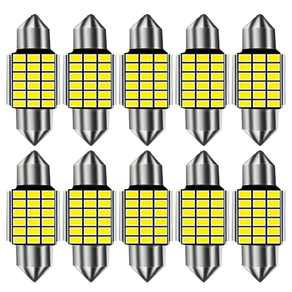 

10pcs Festoon 31mm 36mm 39mm 41mm Super Bright 3014 LED Bulb C5W C10W Car License Plate Light Auto Interior Reading Dome Lamp