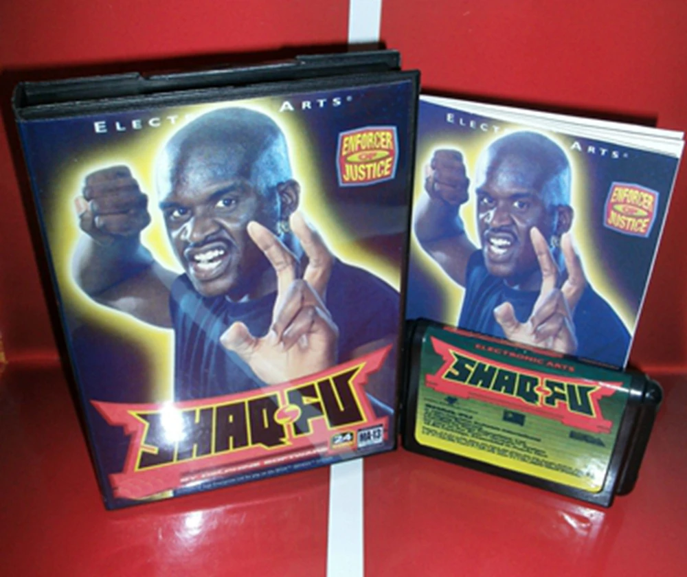 Shaq Fu con Caja y Cartucho Manual para Tarjeta de Juego Sega MD de 16 bits Sistema Megadrive Genesis