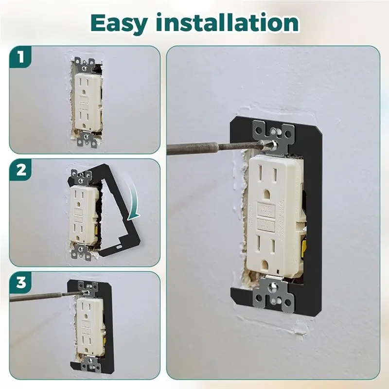 DT17 20Pieces Wall Plate Spacers Flush Fit Equipment Level Plate Electrical Outlet Spacers for Fixing Wall Equipment Switches