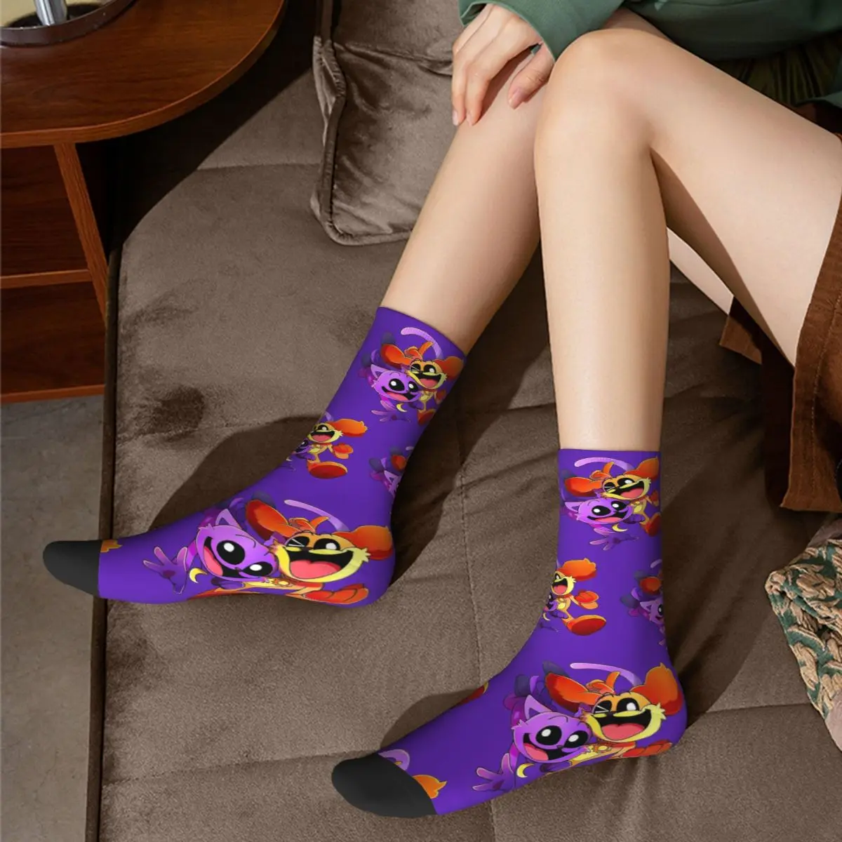 Vintage Angry Catnap And Dogday Design Socks Merch for Women Sweat Absorbing Print Socks