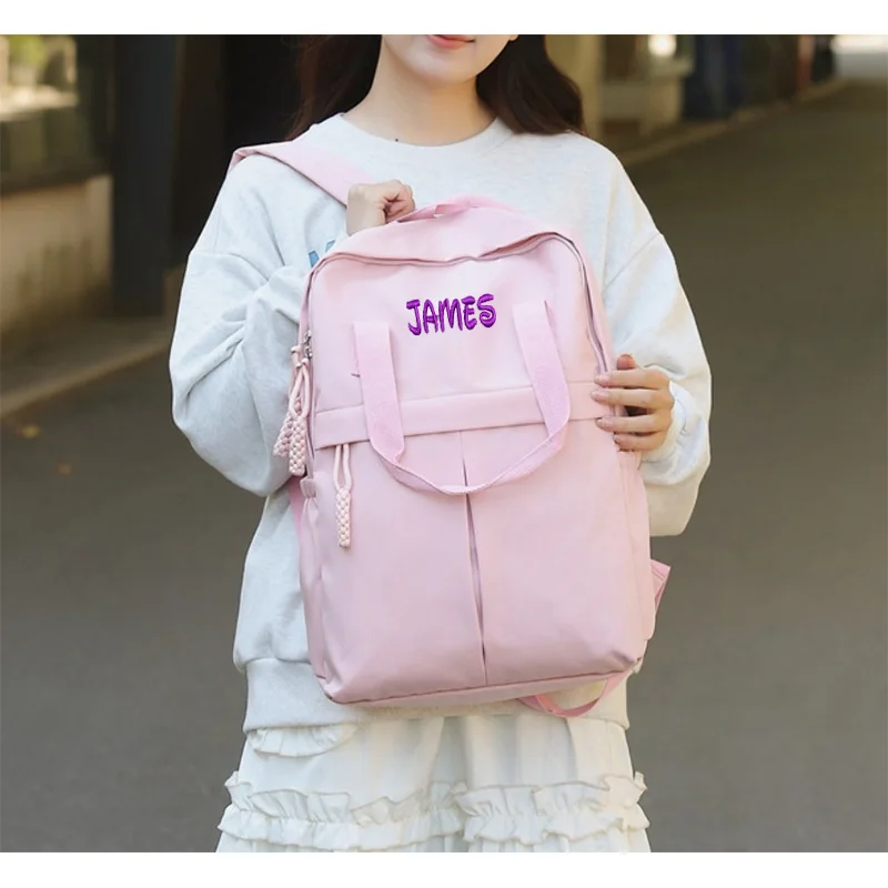 Personalized Backpack With Large Capacity And Solid Color For Middle And High School Students, Outdoor Fitness Backpack