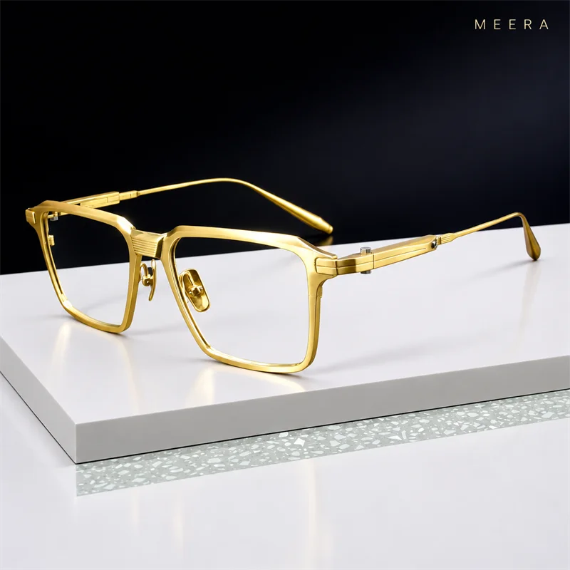AKX-502 Fashion Business Spectacles Frame Men Women Rivet Square Frame Computer Blue Light Blocking Lens Optical Eyeglasses