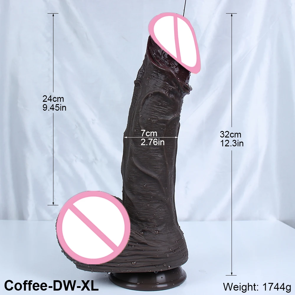 New Realistic Dildo Soft Coffee Skin Silicone Penis Glans With Powerful Suction Cup Anal Sex Toys For Woman Vaginal Hot Dick XXL