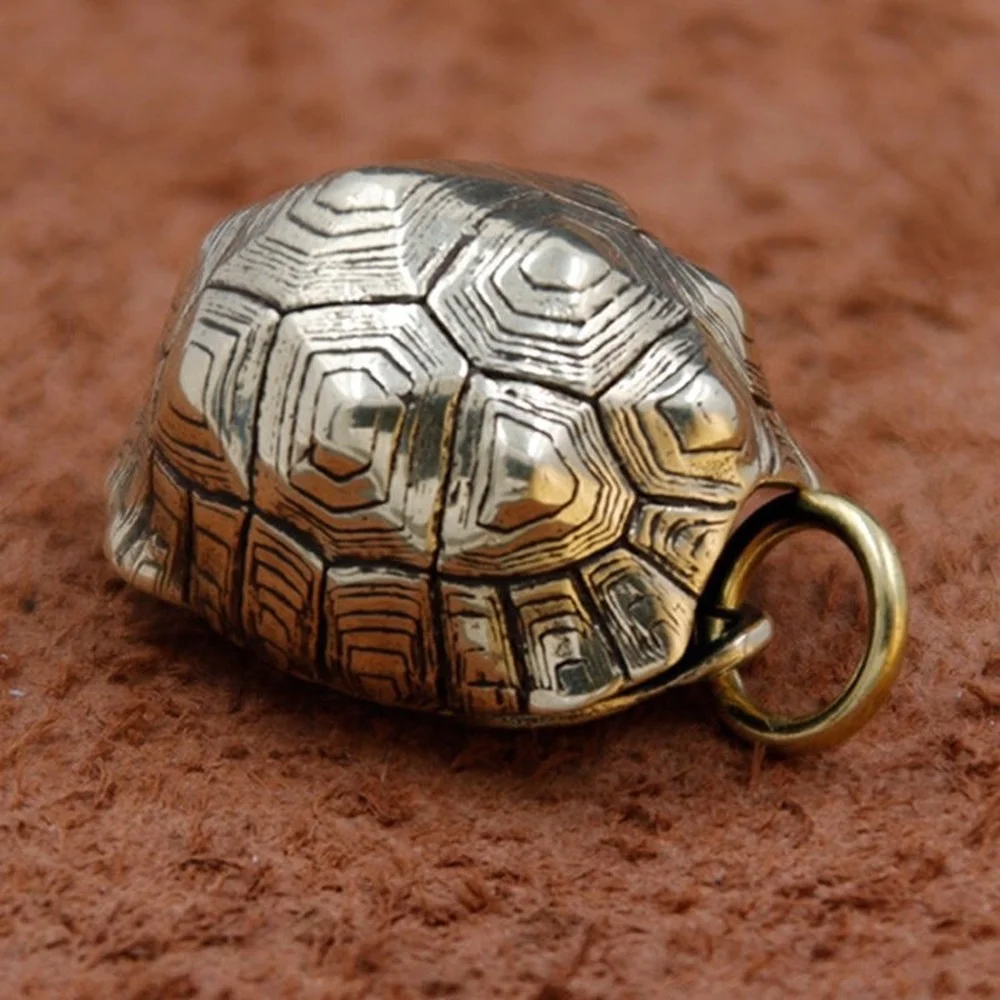 

Copper Tortoise Shell Bell Car Key Chain Pendant Jewelry Brass Metal Vintage Keychain Hanging DIY Accessory Creative Lucky Gifts