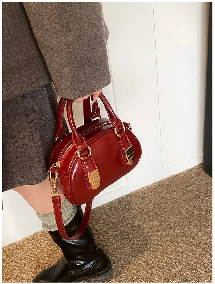 JIAERDI Vintage Red Y2k Hand Bag Women Hot Girls Pu Leather Handle Casual Messenger Bag Ladies Retro Mini Bag Bolso Mujer 2024