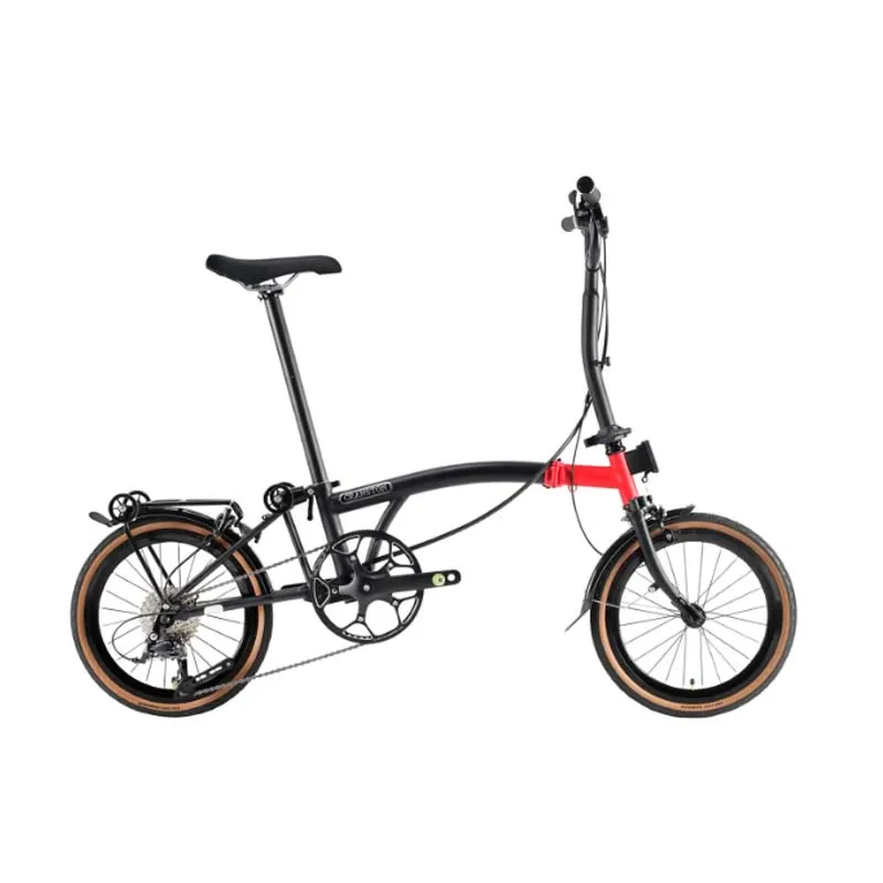 CRANSTON R9 16-Zoll Dreifach-Klappfahrrad / Rennrad, Neun-Gang-Dreistufen-Klappfahrrad, 12,5 kg