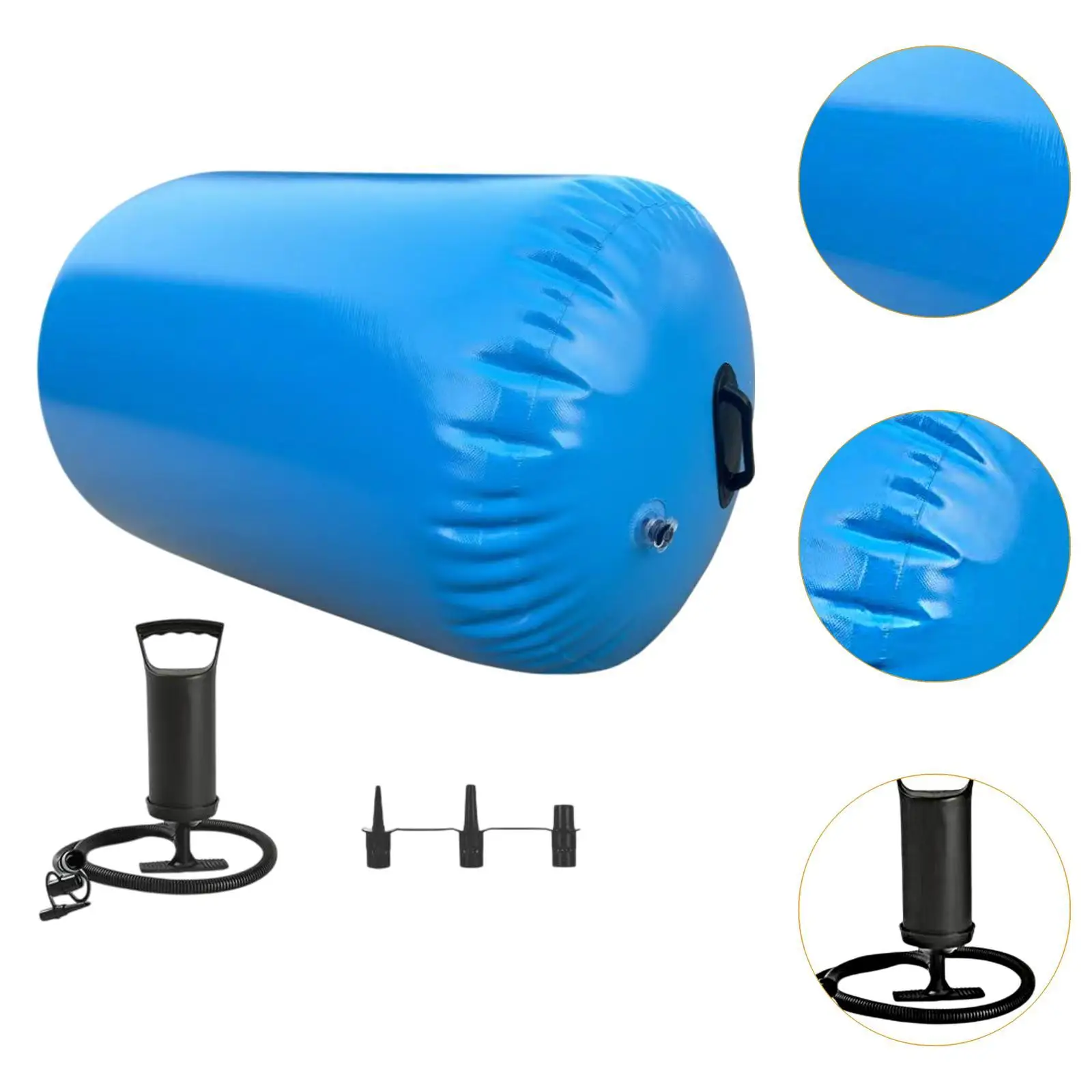Gymnastics Air Roller Inflatable Barrel PVC Material Non Slip Workout Mat for Yoga Tumbling at Home Office
