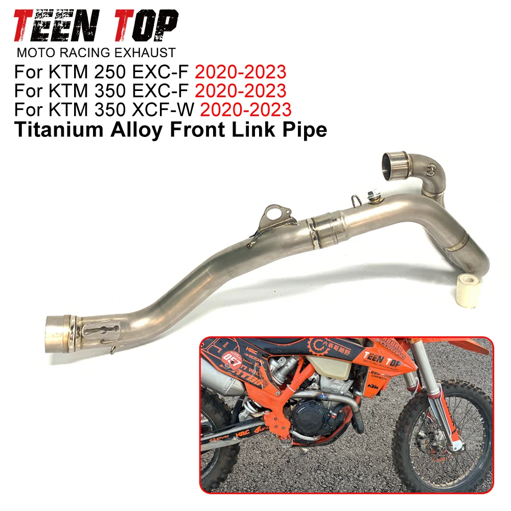 For KTM 250/350 EXC-F 350 XCF-W Exhaust Elbow Offroad Bike Titanium Alloy Front Link Pipe 350 exc-f 2020-2023 Tube 50.5MM