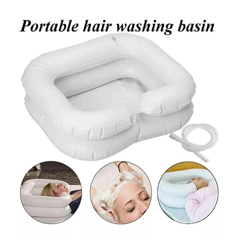 Inflatable Foldable Hair Washing Basin Headrest Pregnant Disabled Aid Shampoo Portable Multifunctional Bed Rest Nursing Sink