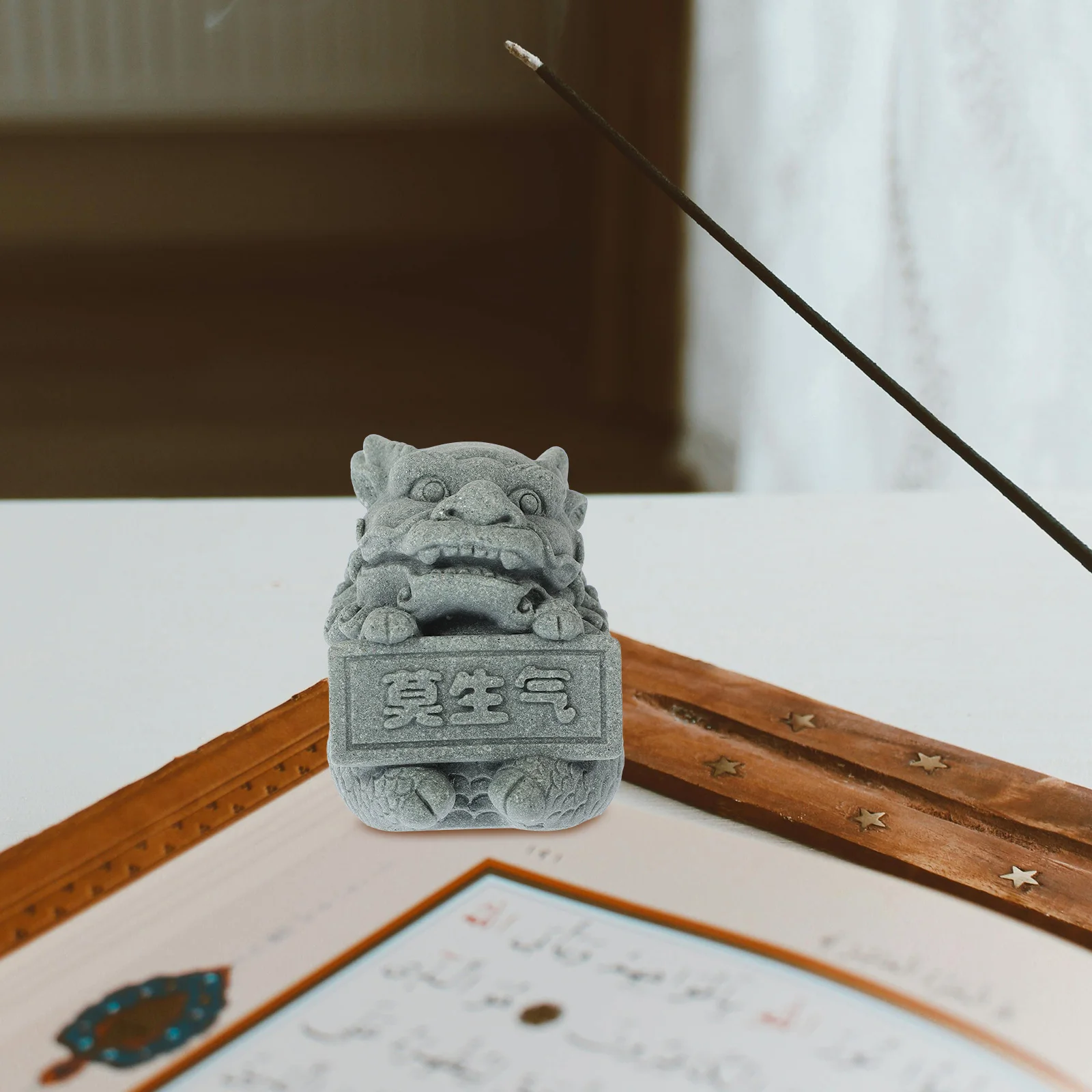 

Resin Stone Crafts Decoration Garden Statue Kylin Figurine Desktop Animal Ornament Wedding Home Decor Gift Landscape