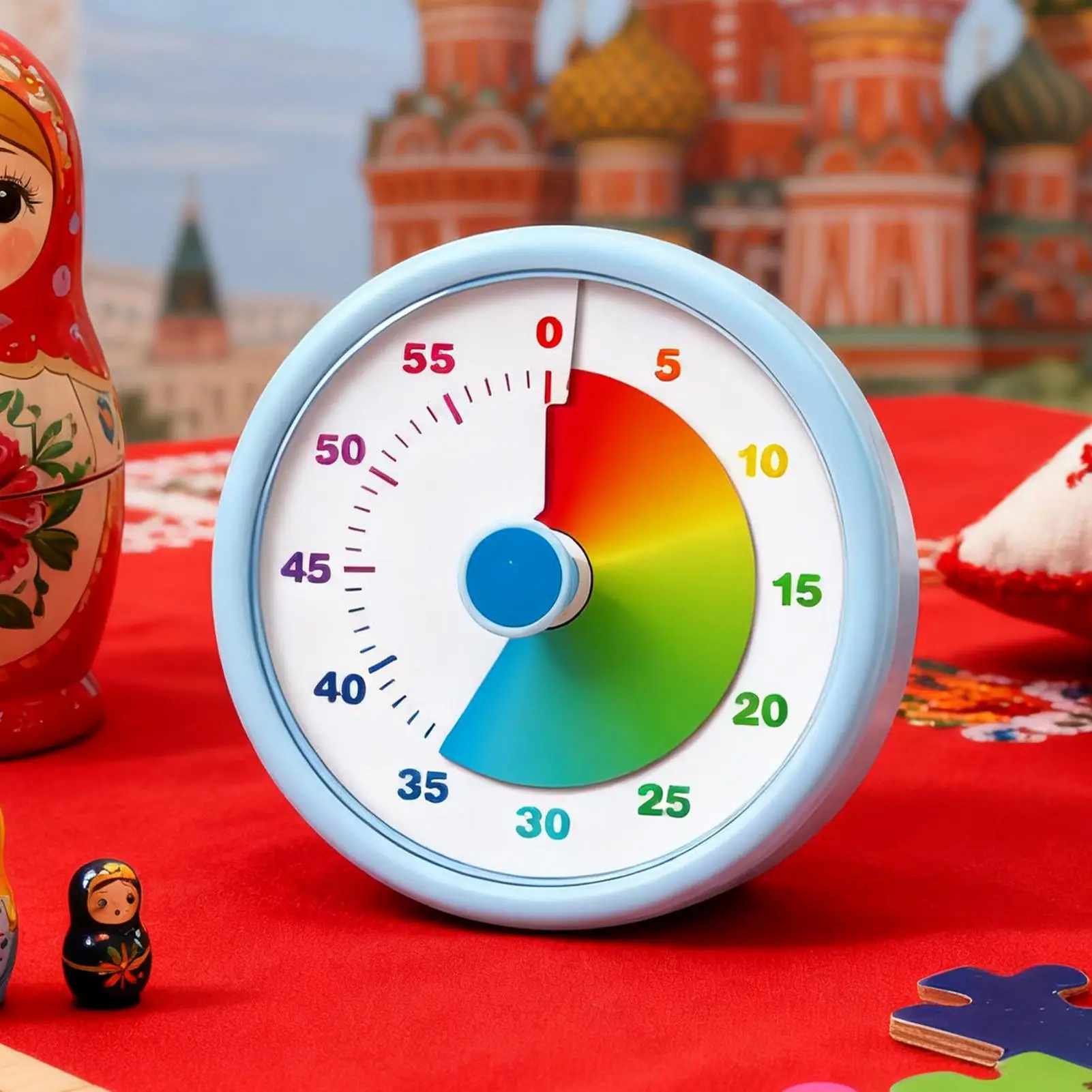 Round Visual Countdown Timer Silent 60 Minute Time Management Kids Study Classroom Kitchen Cooking Home Use