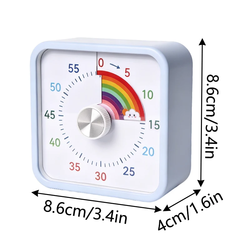 1pc square timer, creative visual timer, metal casing, visual timer with fun design, a great tool for managing study time