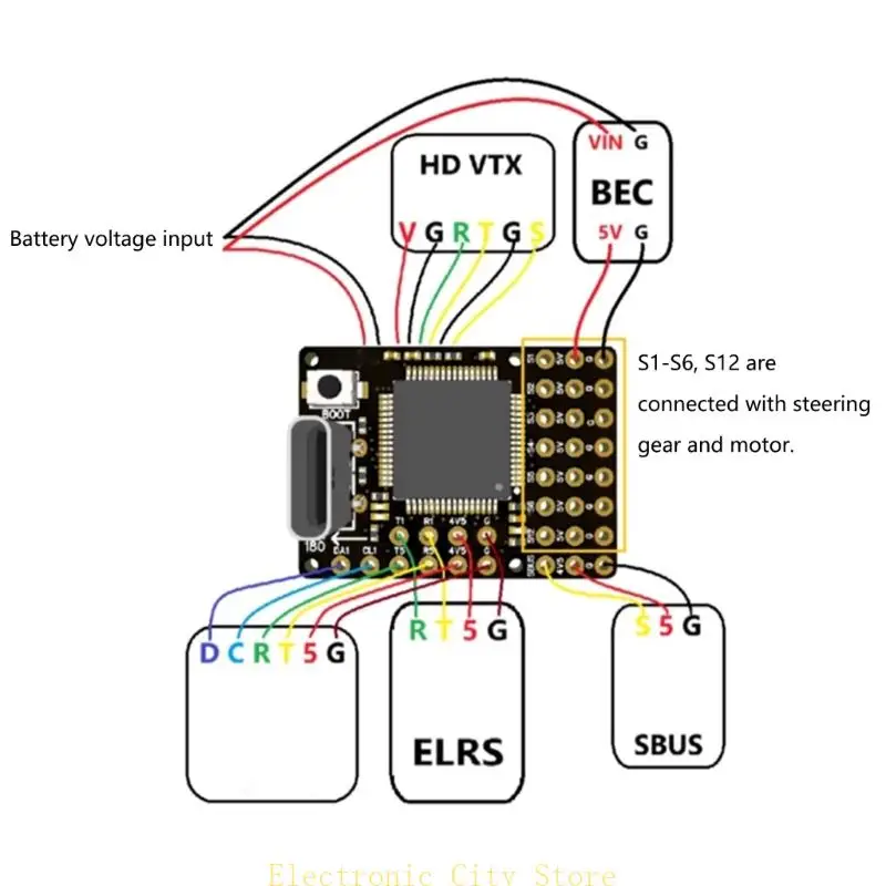 STM32F405RGT6 CONTROLE VOLOS F4 Wing Mini MK1 Mini Flight Controller para corrida Eficiente Hu8D