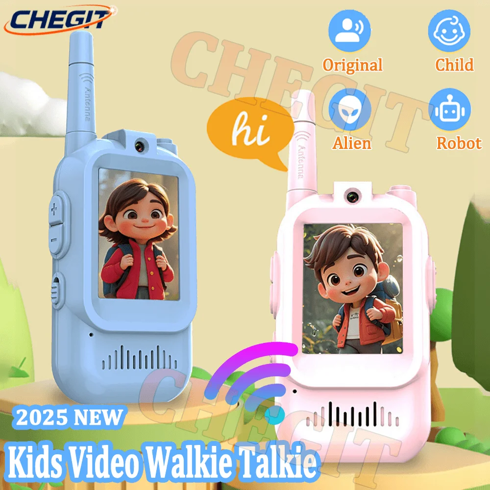 Mini Walkie Talkie Children Toy Kids HD Screen Real-Time Radio Voice Change Handheld For Boys Girls for Christmas Halloween Gift