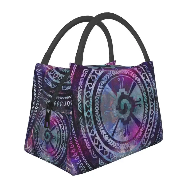 

Hunab Ku Mayan Symbol Insulated Lunch Bags for Women Portable Thermal Cooler Food Lunch Box Hospital Office