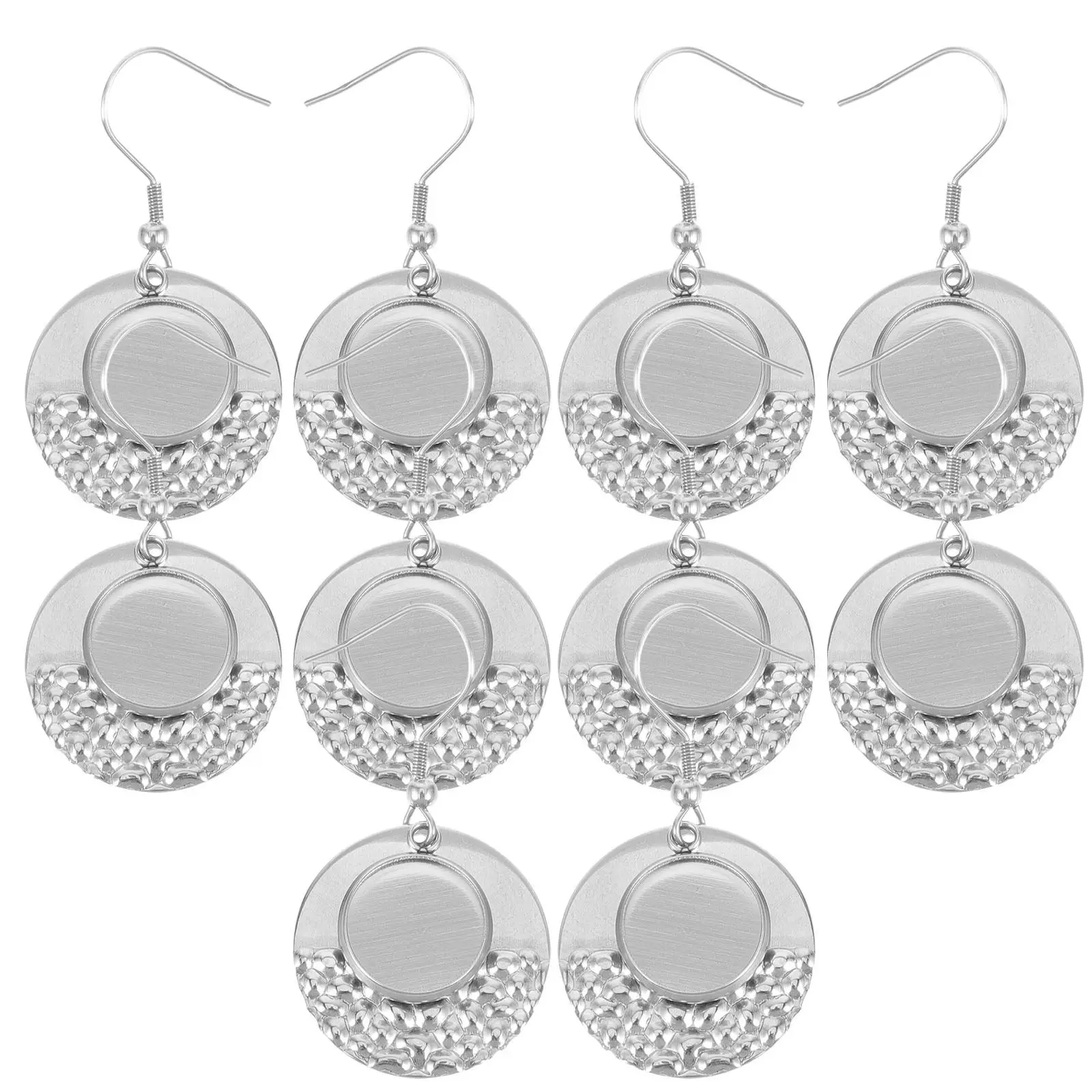 

10Pcs Stainless Steel Earring Hooks Bezels DIY Jewelry Making Tray Blanks Earring Bases Earrings Accessories for Handmade