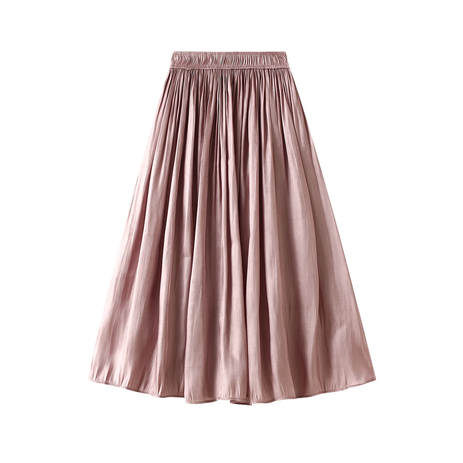 jupe large femme High waisted slimming large hem, solid color versatile, small fresh pleats, mid lengthA-line skirt mini s skirt