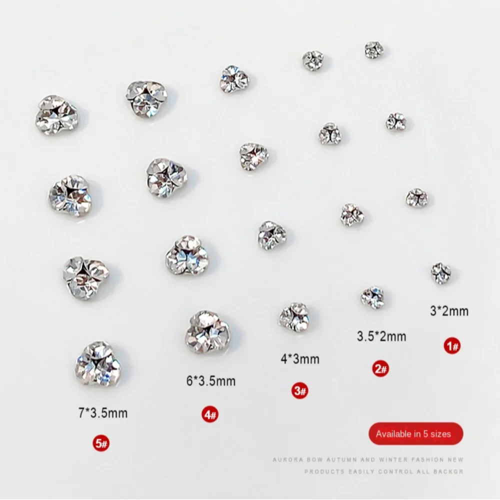 10 szt. Luksusowe Kryształowe Ozdoby do Paznokci 3D Błyszczące Diamentowe Cyrkonie Eleganckie Damskie Ozdoby do Paznokci