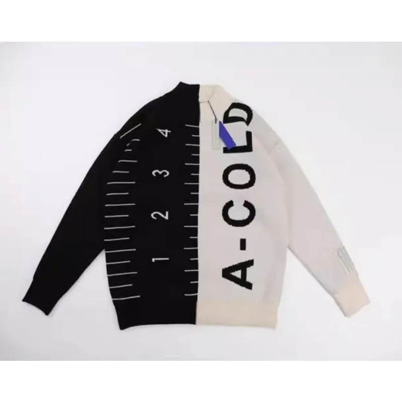 

High Street ACW Лоскутные свитера с буквенным принтом Мужской зимний свитер Мужская одежда Мужская одежда Женская одежда