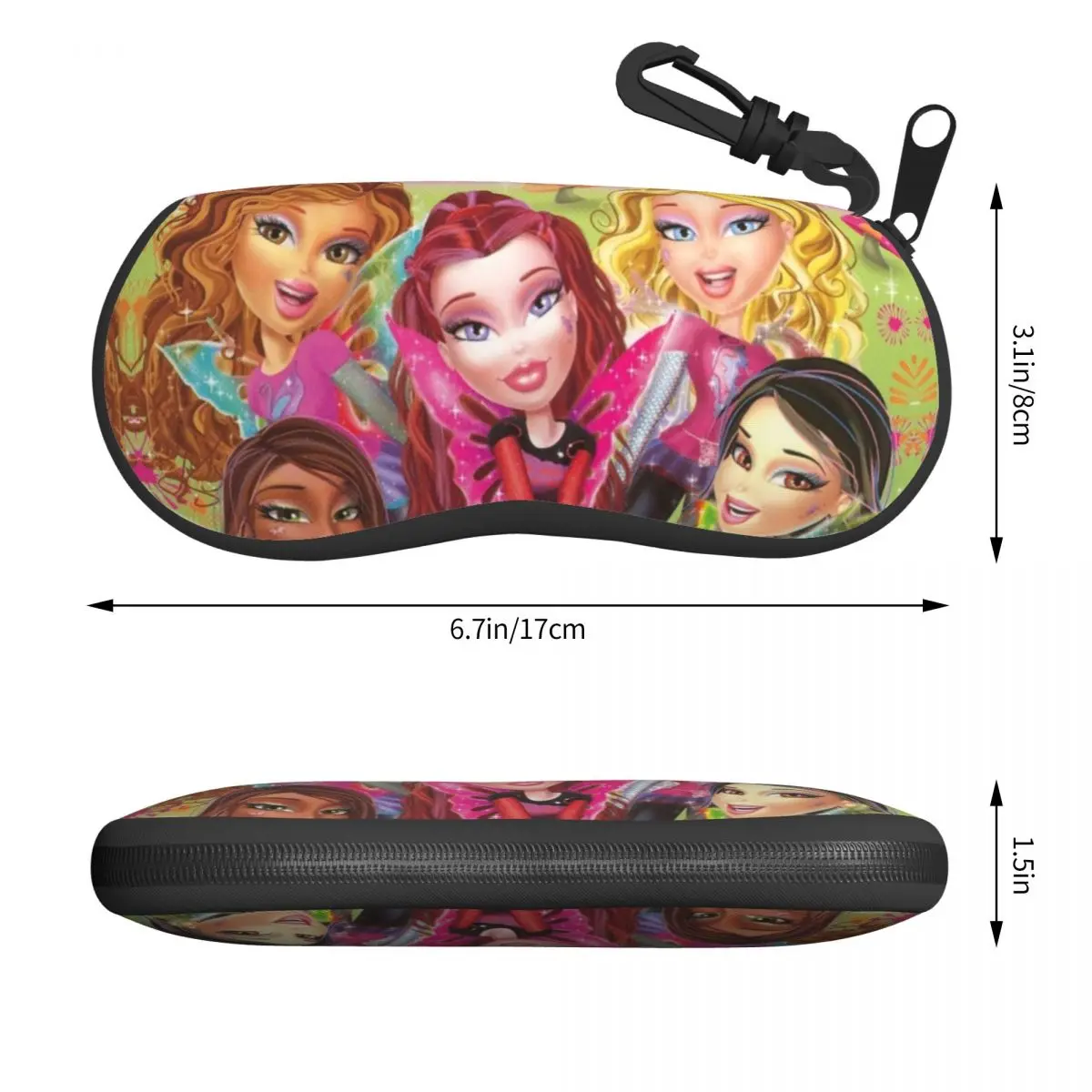 Bratzs Doll Sunglasses Soft Case Neoprene Zipper Tv Movie Cartoon Shell Eyeglass Case Custom Protective Box For Glasses