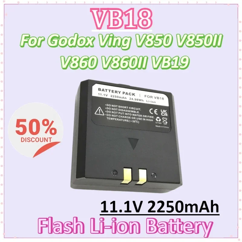 

VB18 11.1V 2250mAh 24.98Wh Flash Li-ion Battery Chargeable Replacement for Godox Ving V850 V850II V860 V860II VB19 Batteries