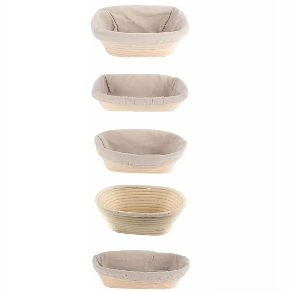 البيضاوي كتلة التدقيق اليدوية الخبز التخمير Banneton Brotform الخوص سلة من الخيزران بطانة سلال العجين ارتفاع