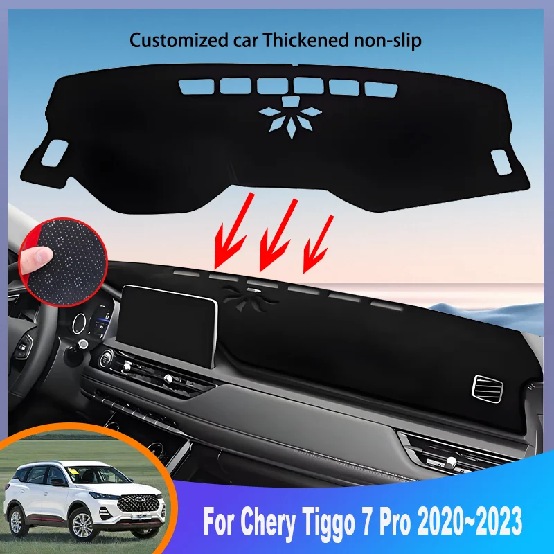 

Car Dashboard Cover Mat For Chery Tiggo 7 Pro 2020~2023 Instrument Panel Carpets Non-Slip Sun protection Pad Interior Accessorie