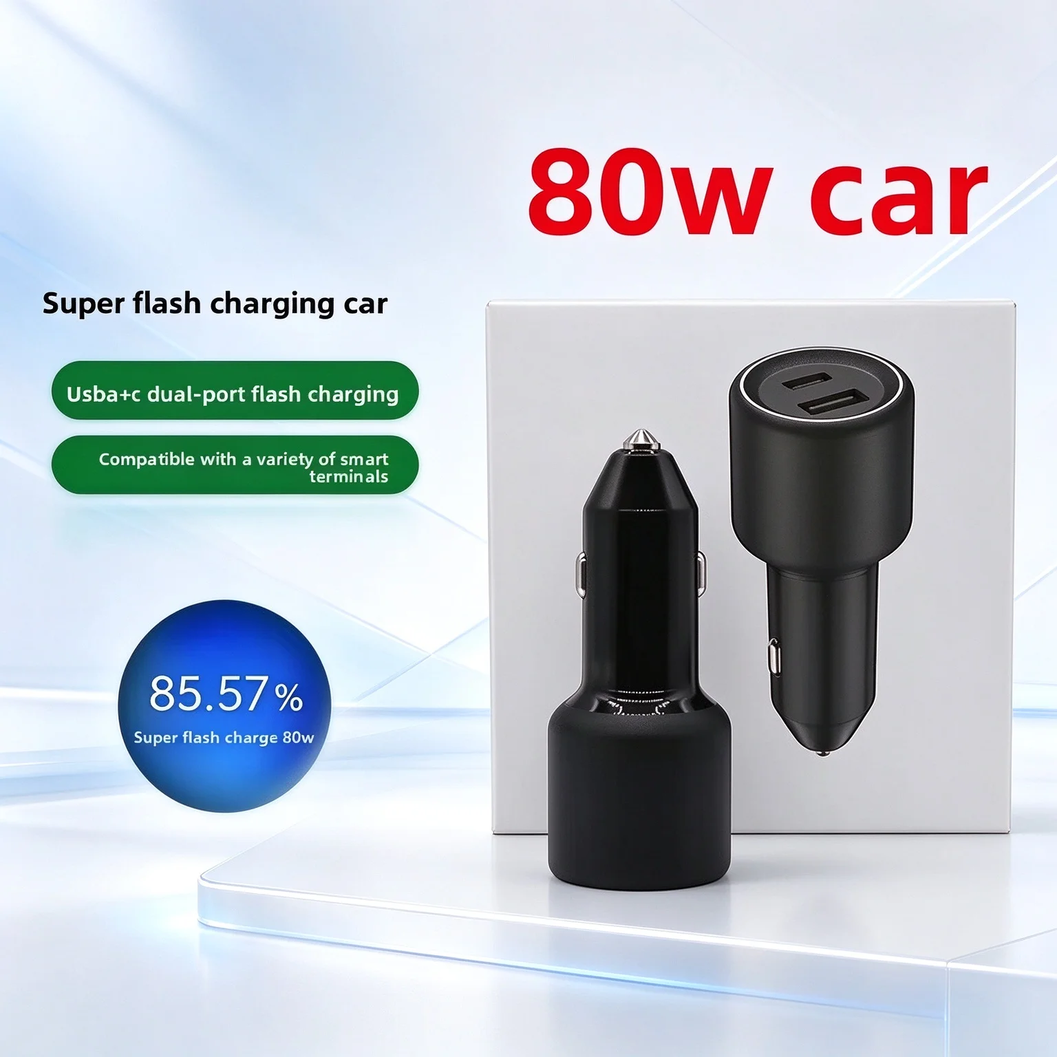 Charger 80W For OPPO SuperVOOC Car Charger OnePlus 10 Pro Realme GT Neo3 Find X5 X3 Reno8 Pro K9 K10 Spare Parts