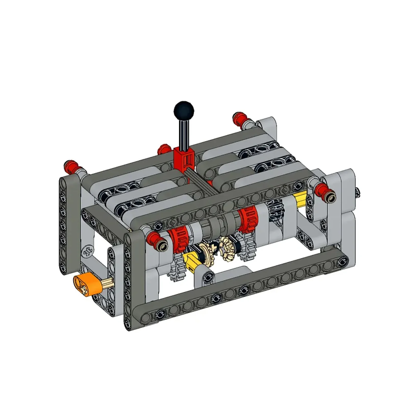 6-speed Gearbox Building Blocks 5 Speed + Reverse Small Particle Kit MOC Technical Compatible Bricks Differential Gears DIY Toys