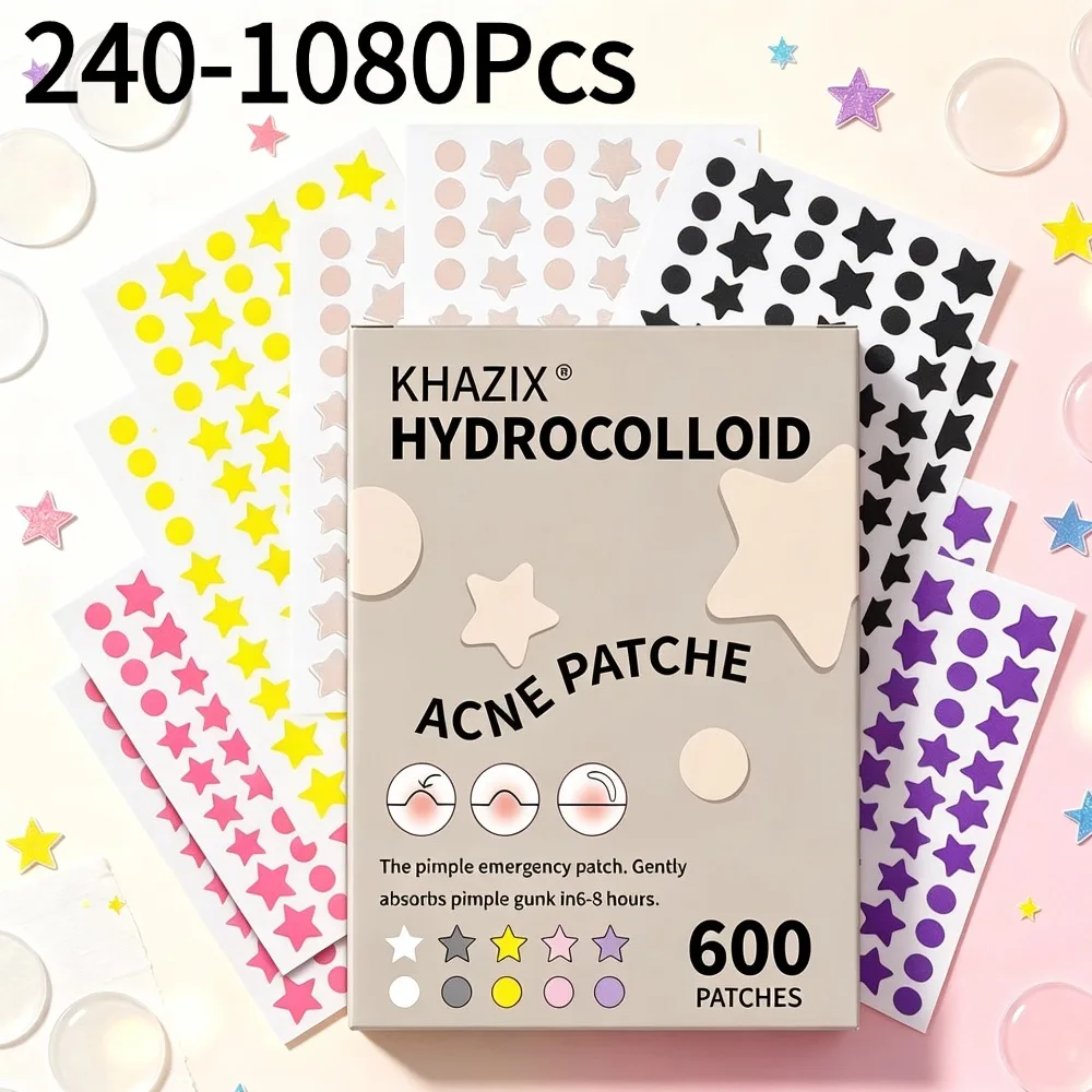Hydrocolloid Acne Patches Colorful Star Dot Pimple Patches Absorb Pimple Blemish Concealer Stickers For Face Skin Care
