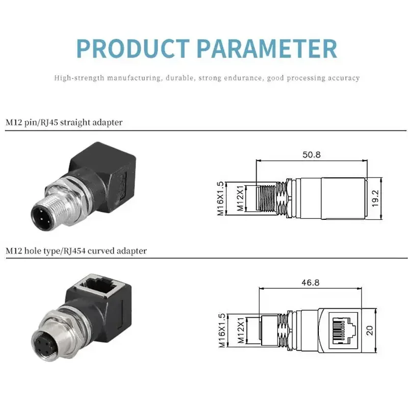 Terminal Block A/D/X Type To RJ45Type Male and Female M12 4/8-core DCODE Adapter Pin Pure Copper Connector Type Hole  Waterproof
